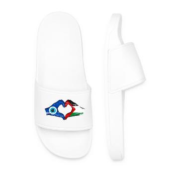 Drapeau du Palaisier Nazar Mains en forme de cœur utilisé - Claquettes Homme - blanc - Devant