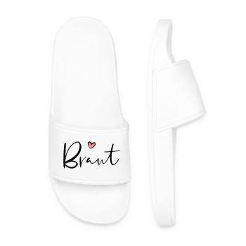 Cadeau de partie de poule coeur de mariée - Claquettes Homme - blanc - Devant