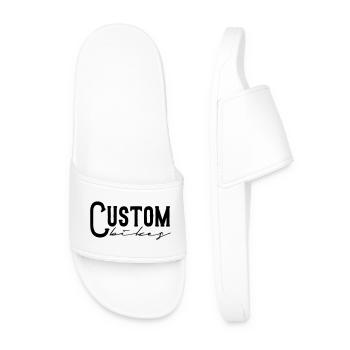 custom bikes bobber tuner chopper motorbike sticker - Men’s Pool Sliders - white - Front
