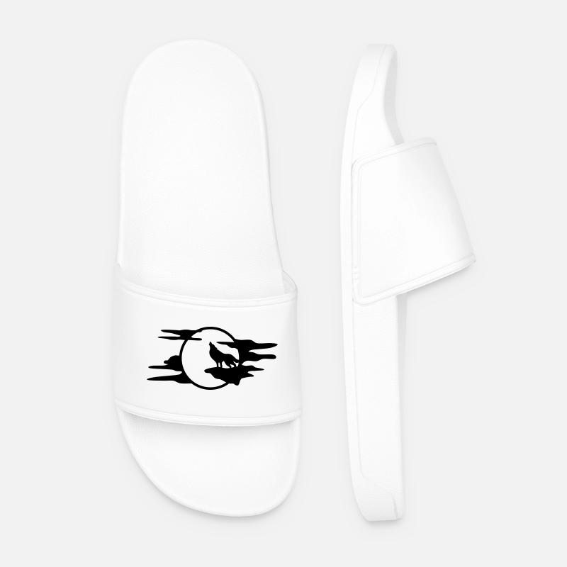 The Black Wolf - Men’s Pool Sliders - white