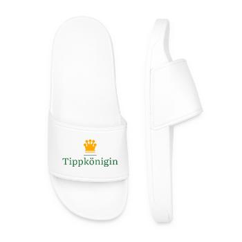 Tippkönigin - Geschenk für Tippspiel Gewinnerin - Männer Badelatschen - Weiß - Vorne
