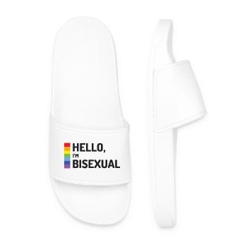 Hello, I’m Bisexual - Men’s Pool Sliders - white - Front