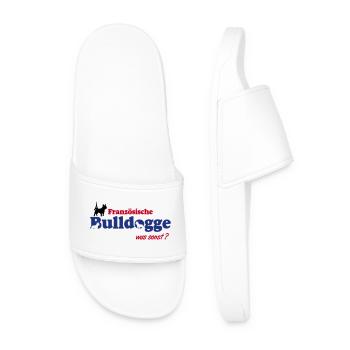 Französische Bulldogge Logo - Männer Badelatschen - Weiß - Vorne