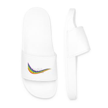 RAINBOW PEACE PLEASE transparent Typo - Men’s Pool Sliders - white - Front