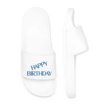 JOYEUX ANNIVERSAIRE. HAPPY BIRTHDAY. ANNIVERSAIRE. - Claquettes Homme - blanc - Devant
