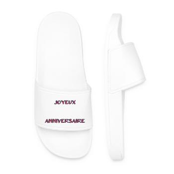JOYEUX ANNIVERSAIRE. HAPPY BIRTHDAY. ANNIVERSAIRE. - Claquettes Homme - blanc - Devant
