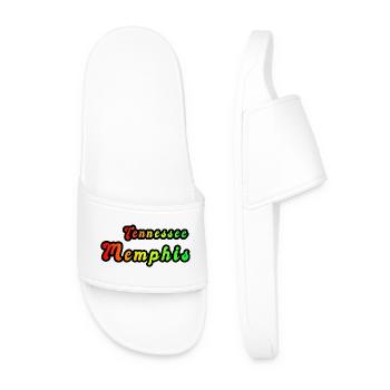 Motif arc-en-ciel de Memphis Tennessee - Claquettes Homme - blanc - Devant