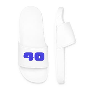 40. 40 YEARS. 40th ANNIVERSARY. BIRTHDAY 40 YEARS. - Men’s Pool Sliders - white - Front