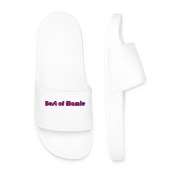 MOM. MOTHER's DAY. HAPPY MOTHER'S DAY. HEART - Men’s Pool Sliders - white - Front