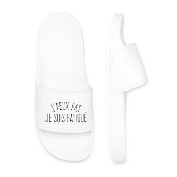 J'peux pas je suis fatigué (masculin)  - Claquettes Homme - blanc - Devant