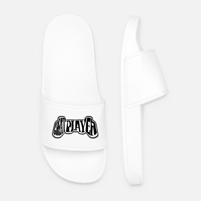 great player - Men’s Pool Sliders - white