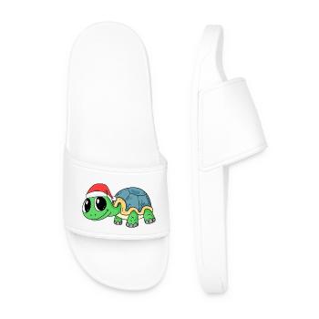 Turtle Christmas - Men’s Pool Sliders - white - Front