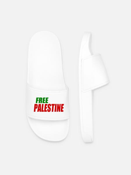 Free palestine - Men’s Pool Sliders - white