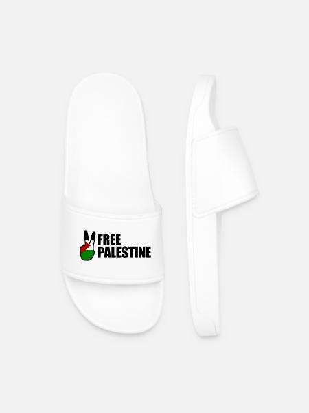 Free palestine - Men’s Pool Sliders - white