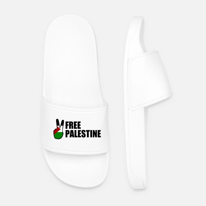 Free palestine - Men’s Pool Sliders - white