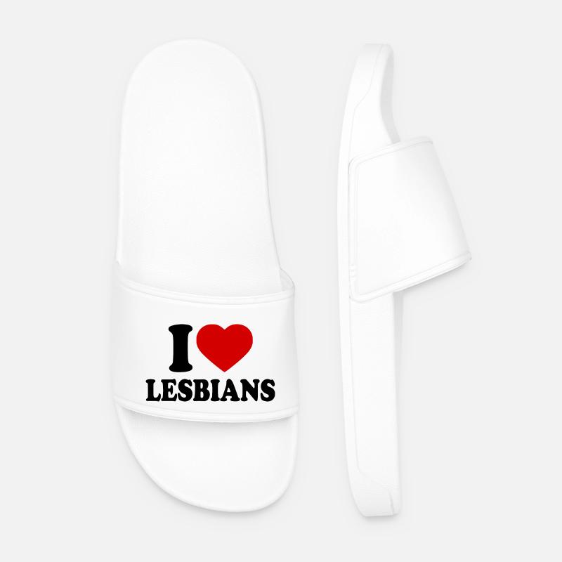 I love lesbians - Männer Badelatschen - Weiß