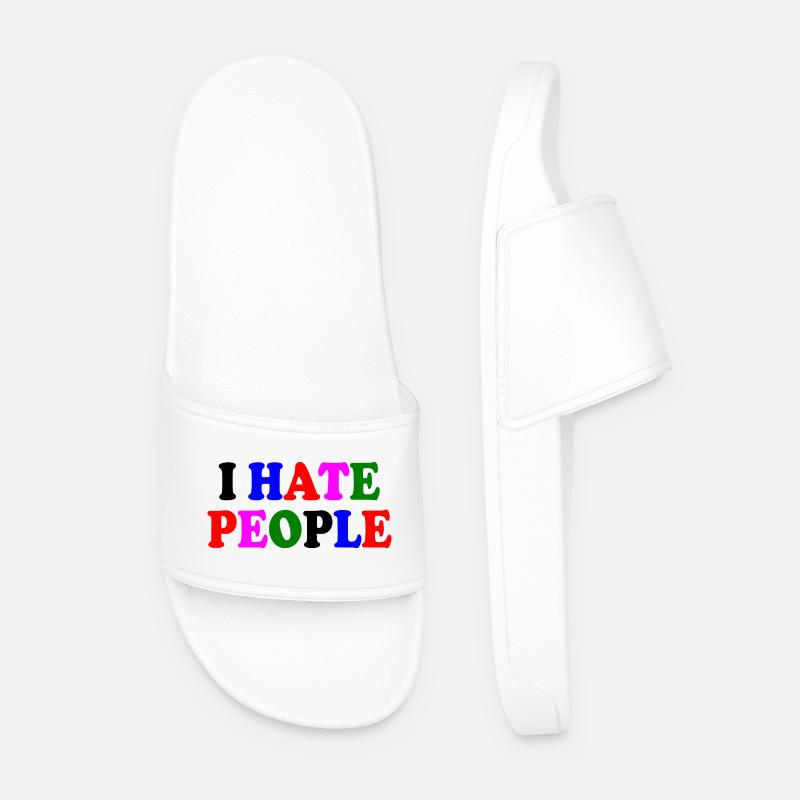 I hate people - Men’s Pool Sliders - white