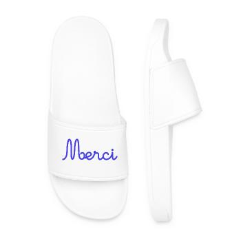 MERCI. ANNIVERSAIRE. NAISSANCE. RETRAITE. MERCI - Claquettes Homme - blanc - Devant