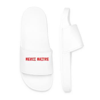 MERCI. ANNIVERSAIRE. NAISSANCE. RETRAITE. MERCI - Claquettes Homme - blanc - Devant