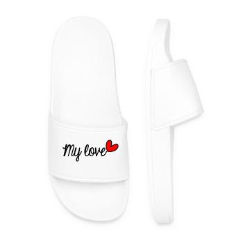 COUPLE. JUST MARRIED. EVJF. SAINT VALENTIN. MARIES - Claquettes Homme - blanc - Devant