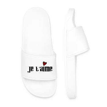 LIEBE. PAAR. ICH HABE GERADE GEHEIRATET. Junggesellinnenabschied. VALENTINSTAG. - Männer Badelatschen - Weiß - Vorne
