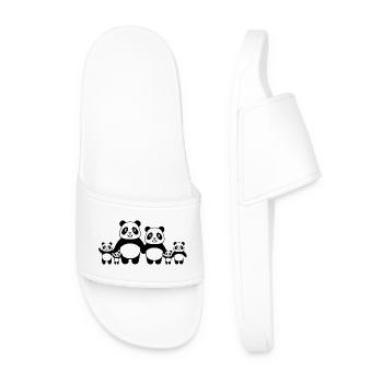 Pandas Family - 2 Parents 4 Children - Men’s Pool Sliders - white - Front
