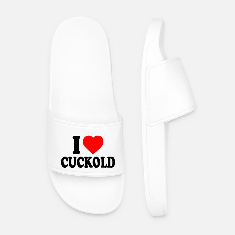 I love cuckold - Männer Badelatschen - Weiß