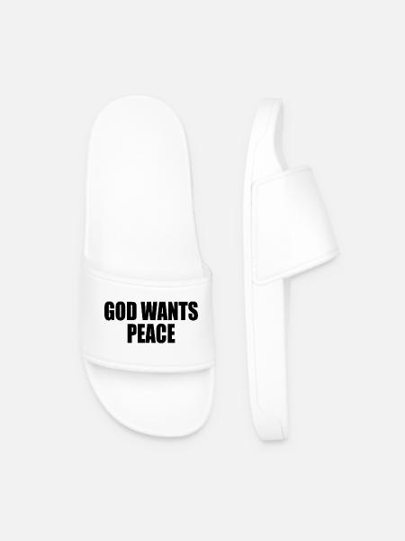 God wants peace - Men’s Pool Sliders - white