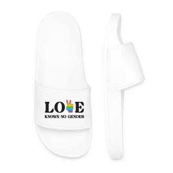 LGBT Pride Month - Love Knows No Gender - Men’s Pool Sliders - white - Front