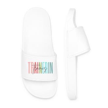 Trainerin Tennis Tennistrainerin Geschenk - Männer Badelatschen - Weiß - Vorne