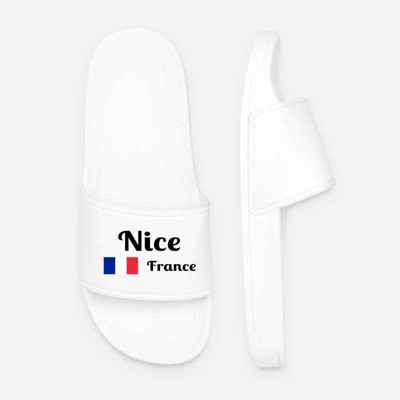 Nizza Frankreich - Stilvolle Drucke - Männer Badelatschen - Weiß