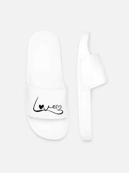 Love Font - Men’s Pool Sliders - white