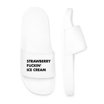 Glace à la fraise - Lettrage noir - Claquettes Homme - blanc - Devant