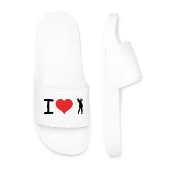 I love Golf - Relatable Sports Sticker - Männer Badelatschen - Weiß - Vorne