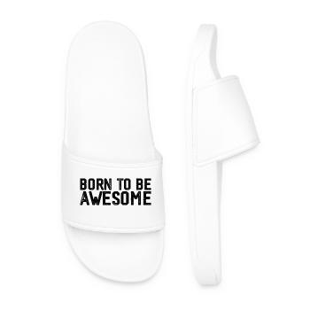Born to be awesome - Men’s Pool Sliders - white - Front