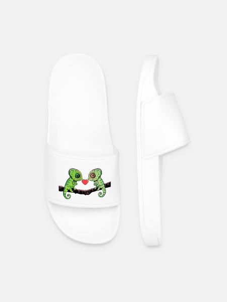 Caméléon Couple Saint-Valentin - Claquettes Homme - blanc