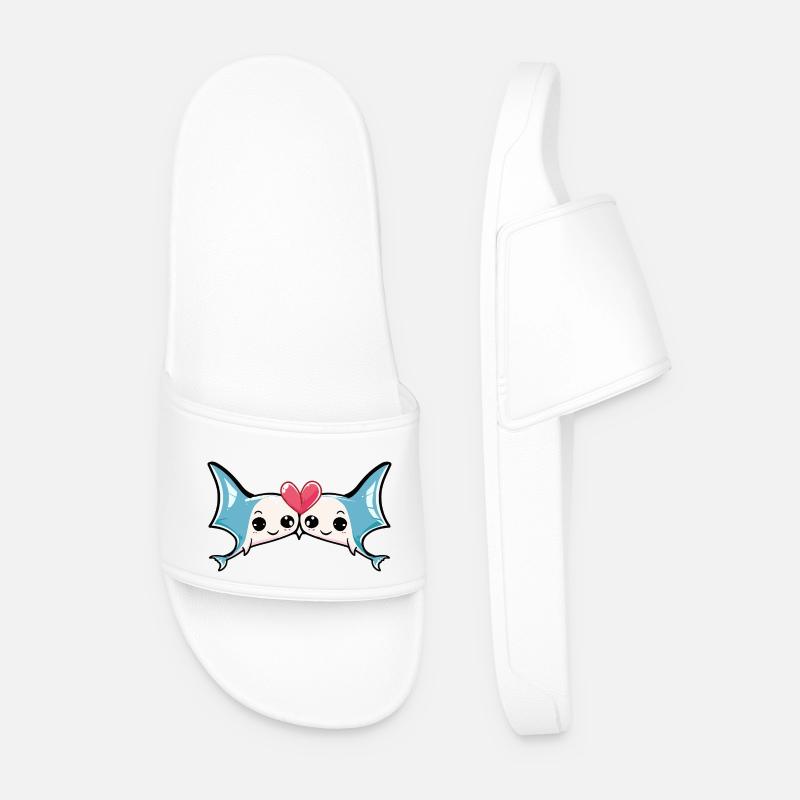 Ray In Love Valentine's Day - Men’s Pool Sliders - white