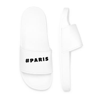 Paris Hashtag - Männer Badelatschen - Weiß - Vorne