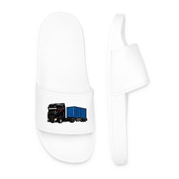 Container truck" on the road - Men’s Pool Sliders - white - Front