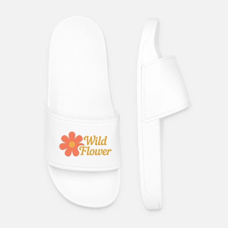 Wildflower illustration for nature lovers - Men’s Pool Sliders - white