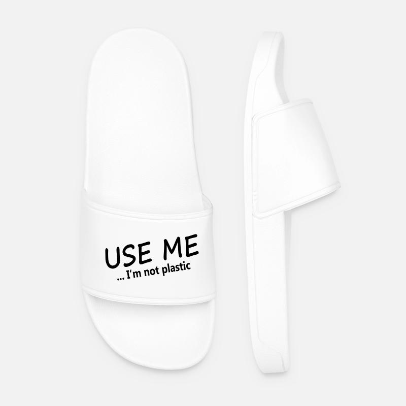 USE ME - I'm not plastic - Men’s Pool Sliders - white