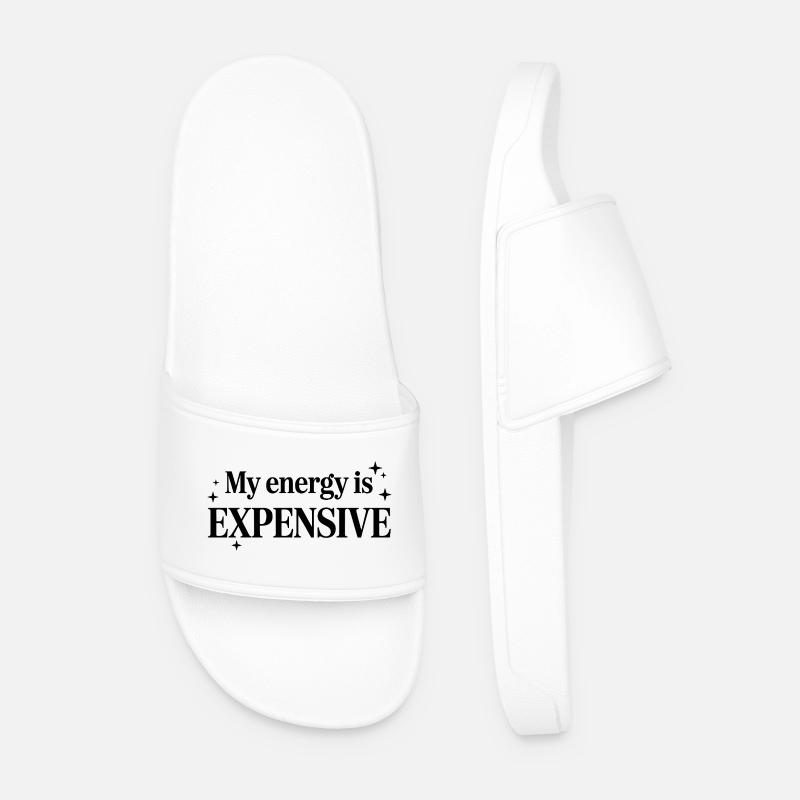 My Energy Is Expensive - Männer Badelatschen - Weiß