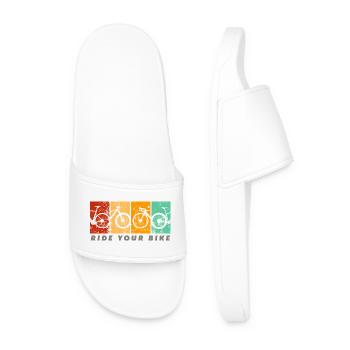 Roulez à vélo – Design rétro classique - Claquettes Homme - blanc - Devant
