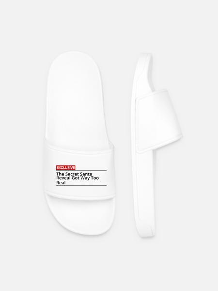 The Secret Santa Reveal Got Way Too Real - Men’s Pool Sliders - white