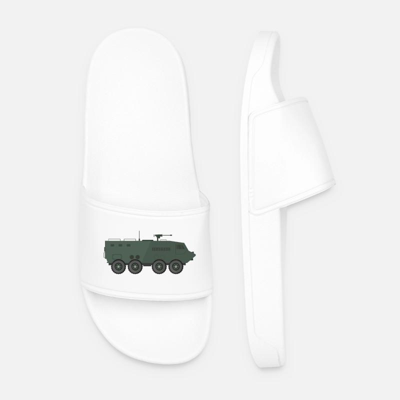 Militärpanzer - Männer Badelatschen - Weiß