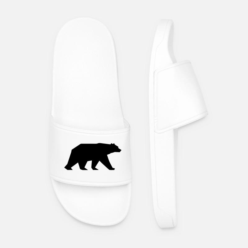 Bear silhouette icon - Men’s Pool Sliders - white