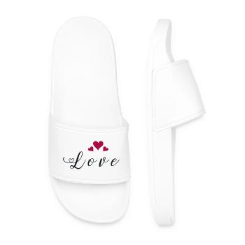 Amour Cœur Passion Sentiments Déclaration Amoureux - Claquettes Homme - blanc - Devant