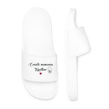 Create Memories Together Shared Moments Family - Men’s Pool Sliders - white - Front