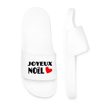 NOËL. JOYEUX NOËL. MERRY CHRISTMAS. PÈRE NOËL - Claquettes Homme - blanc - Devant
