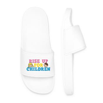 Rise Up For Children Cute Advocacy Kids Graphic - Männer Badelatschen - Weiß - Vorne